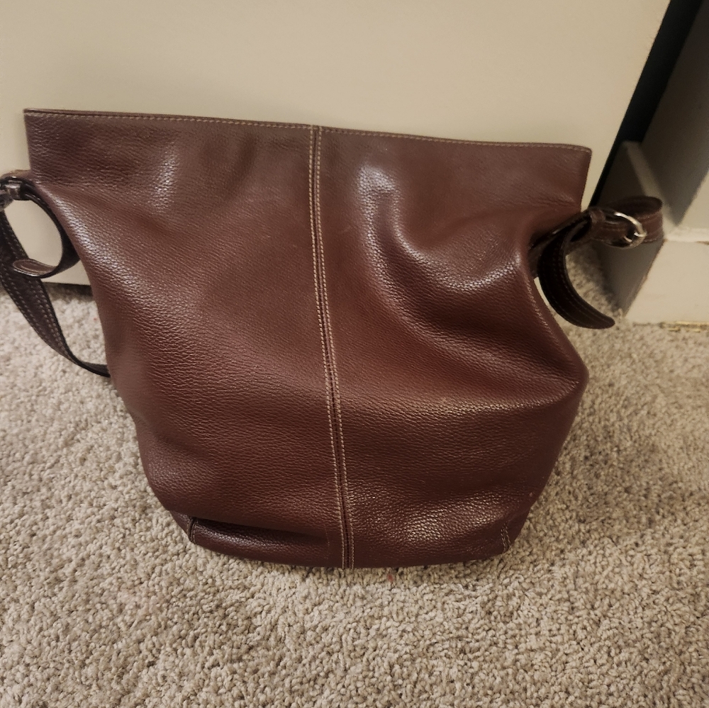 Tiganello Brand Brown Leather Crossbody Bag - Classic Women's Shoulder Bag - Picture 2 of 4